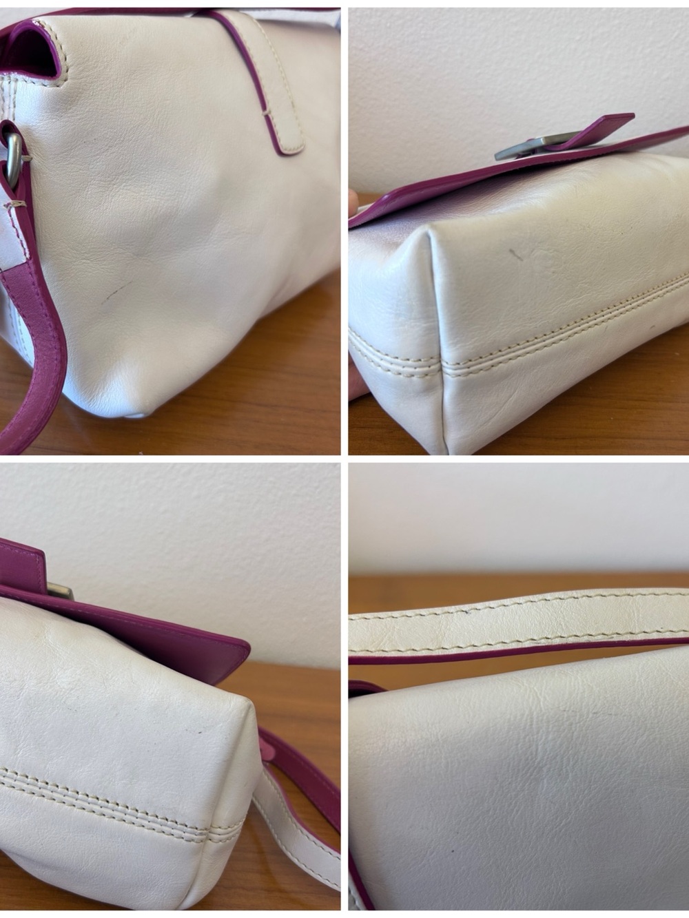 Dooney & Bourke White and Pink Y2K Leather Shoulder - Picture 6 of 7